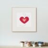 kissing couple love red heart cross stitch pattern