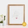 girl with heart necklace cross stitch pattern